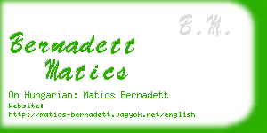 bernadett matics business card